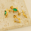 Dream Fashion Hot Selling New Generous Elegant Hexagonal Star Zircon 18K Gold Stud Earrings
