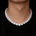 NUOYA Wholesale Cluster Tennis Chain Necklace Silver Bling Cz Iced Out Chain Necklace Gift for Women