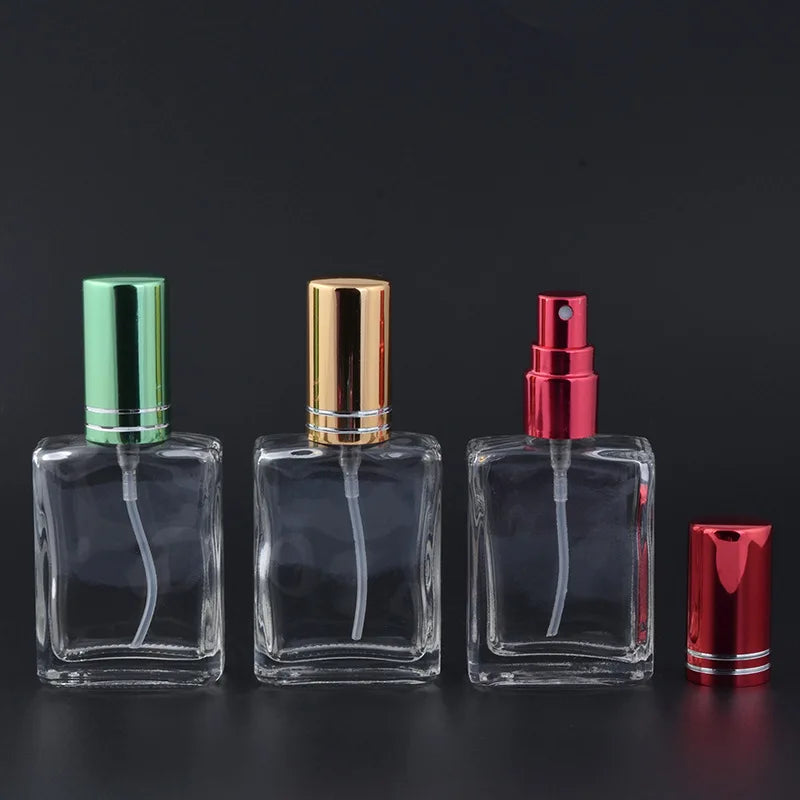 Hot Sale Square Shaped Glass Spray Perfume Bottles 50ml Empty Refillable Perfume Bottle