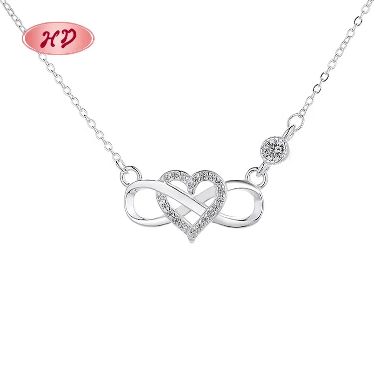 Thousands of in Stock Wholesale Love Heart and Figure Sterling Silver Cubic Zirconia Initial Pendants Necklace Jewelry