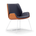 Modern Comfortable Home Furniture Matte Leather Cover Metal Base Luxury Lounge Chair