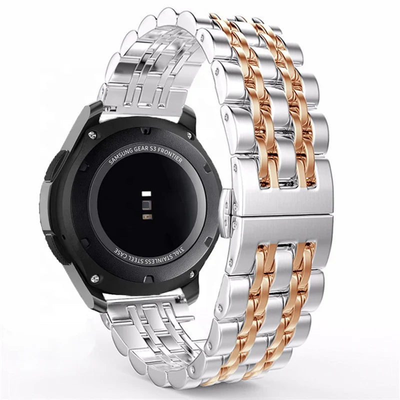 For Xiaomi Huami for Amazfit Bip Smartwatch Band Stainless Steel Metal Bracelet with Butterfly Buckle for Stratos 2 Rhythm Watch