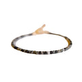 Customizable Natural Tiger Stone & Eagle Eye Gemstone Cube Beaded Adjustable Bracelets for Wedding or Anniversary for Couples