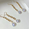 E796 DIY Natural  Freshwater Pearl Charm Earrings Mounting Accessory 925 Sterling Silver Gold Plated  Jewelry for Women