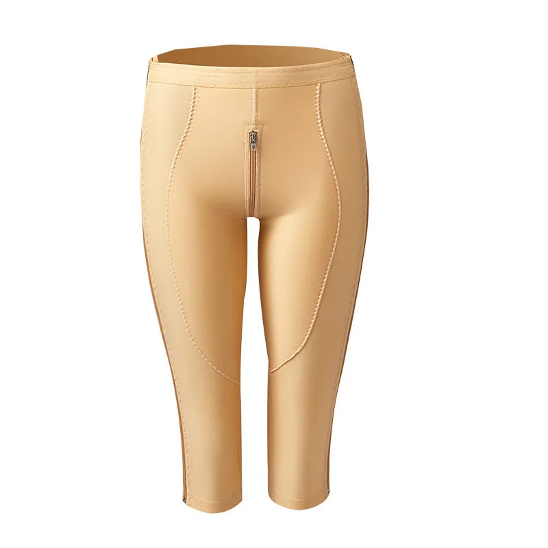 Women High Waist Three-Dimensional Tailoring Side Waist and Crotch Zipper Design Compression Butt Lifter Body Shaping Pants