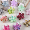 Rapid Sample New 8cm Chroma Flower Claw Hair Clip Women's Premium Sense With Card Flower Hair Claw Marble Hair Accessory
