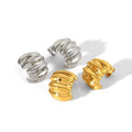 Latest 2025 Trendy Vintage Punky Stainless Steel Hoop Earrings Waterproof Gold 18K Plated as Gift for Women
