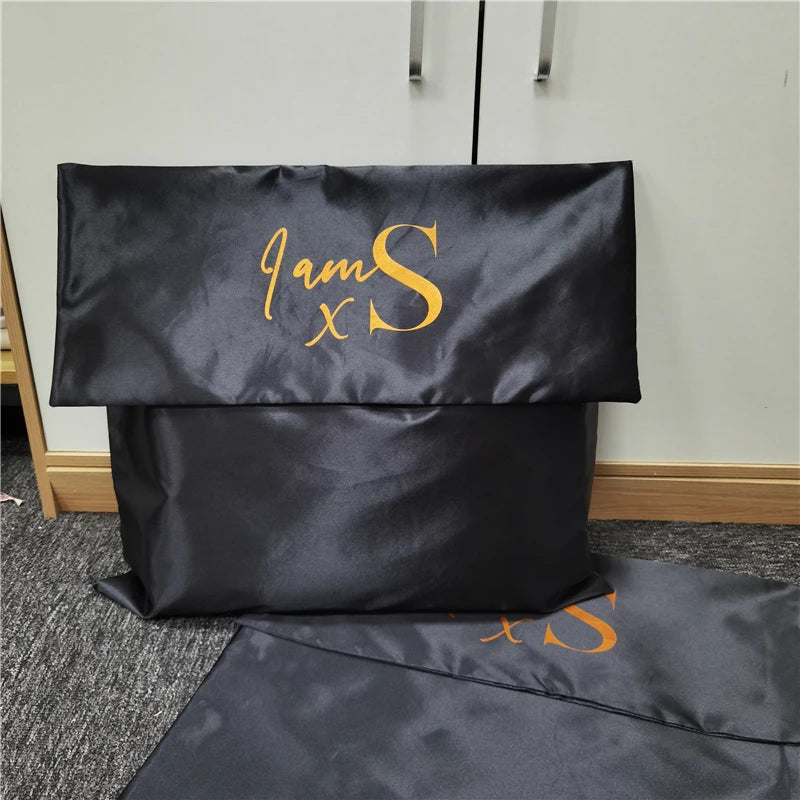 Chuanghua Luxury Satin Envelope Dust Bag Black Custom Sizes 45x40 50x45 30x50 60x70 Gift