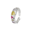 925 Sterling Silver Love Ring Trendy Baguette Shape Rhodium Plated Diamond Color Zirconium Unisex Jewelry for Weddings Parties