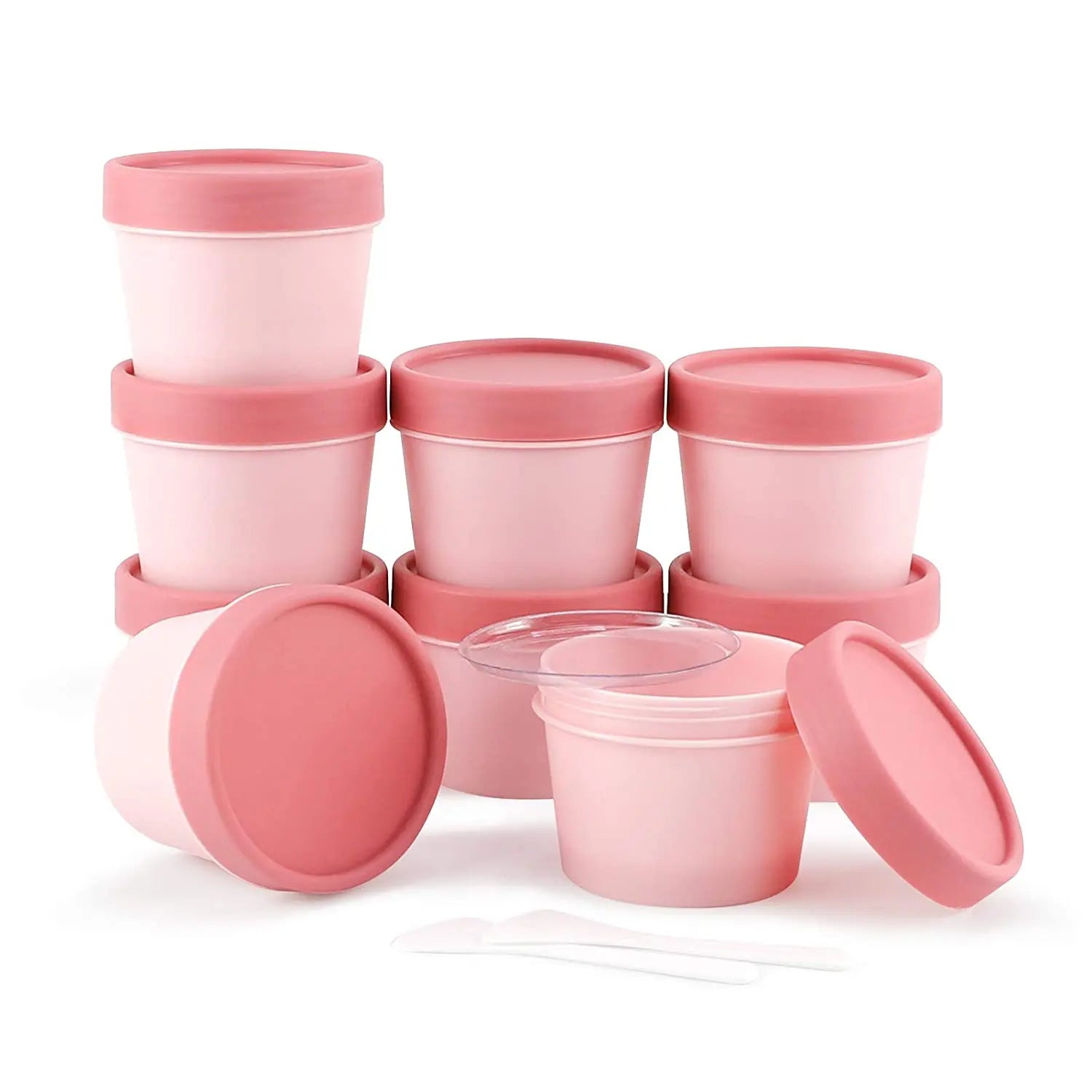 Leakproof Cosmetic Container Cream Pink Plastic Cream Jar with Plastic Lid