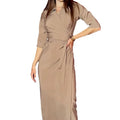 2024 DEMU New Fashion Solid Color POLO Collar Lace-up Slim Long-sleeved Dress for Women for Muslims Factory Direct Sale