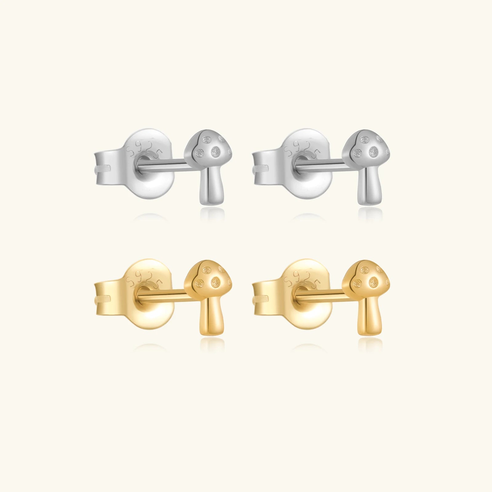 FUAMAY 14K Gold Plated 925 Silver Earrings From Thailand Mushroom Earrings Custom High Quality Boho Mini Studs