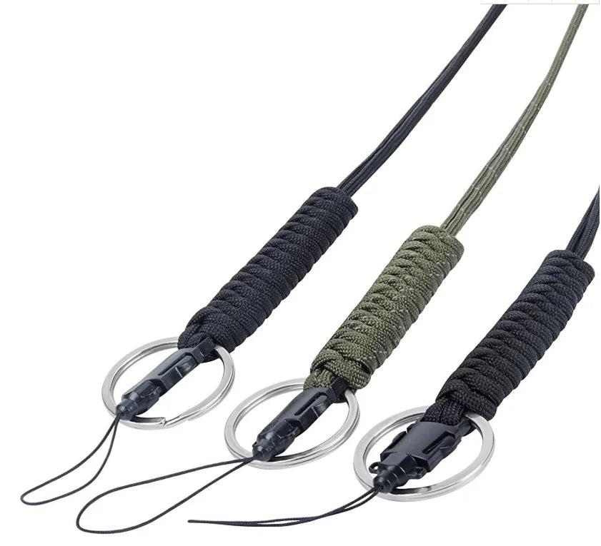 New product 2026 Perle De Longe Lanyard Paracord Wholesale High Quality Paracord Tactical Lanyard Parachute Cord Chain USB Driver Lanyard