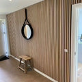Customized Akupanel Nature Smoky Oak Wooden Walnut Veneer Slat Sound Proof Akustik Panel Acoustic Wall Panel