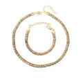 Fashion Vintage Temperament Bracelet Necklace Jewelry Sets Ins Style Gold Plated Necklace Bracelets Adjustable