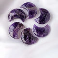 Wholesale Natural Folk Crafts Engraved Crystals Healing Stones Hand Carved Dream Amethyst Moon with Custom Logo