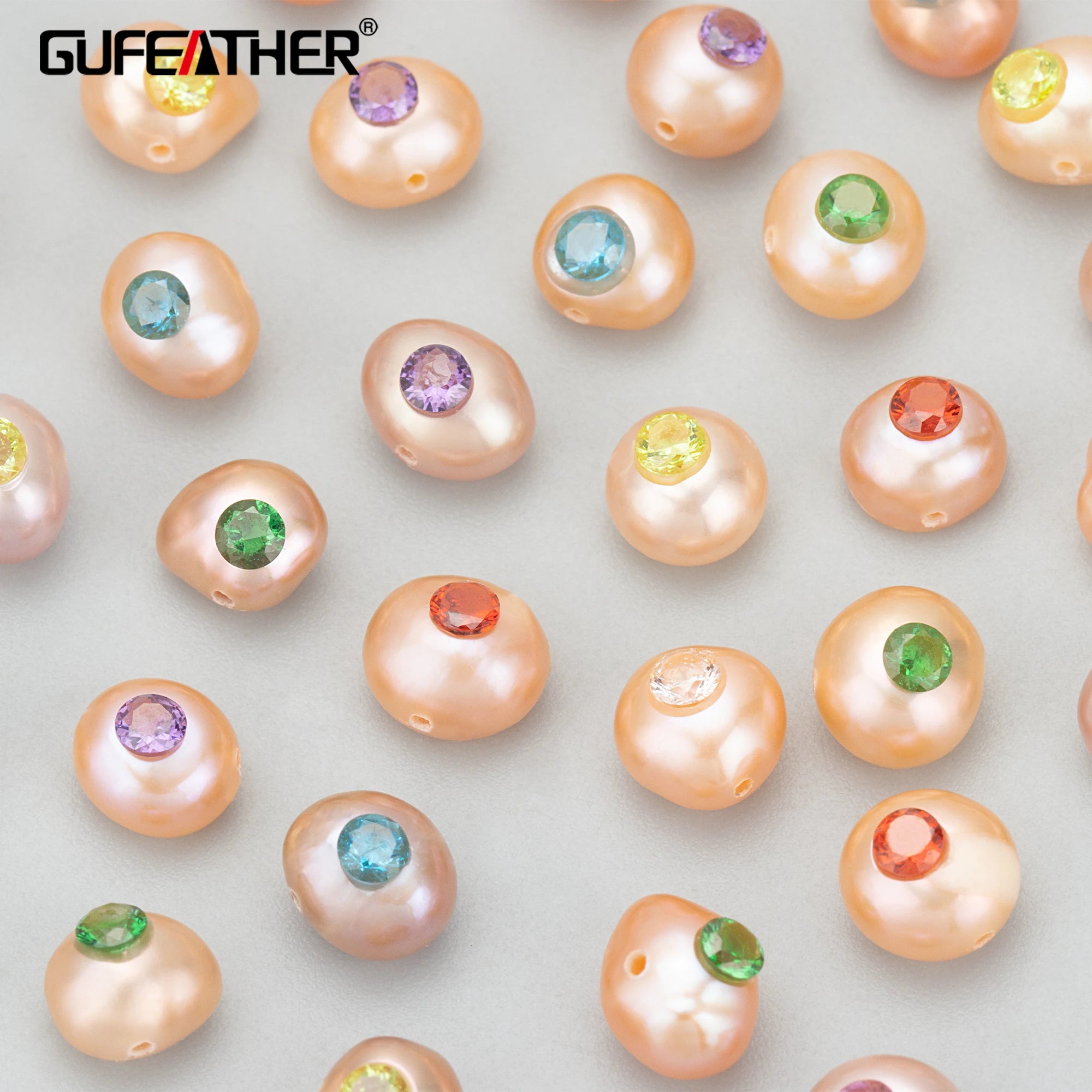 MD97 Natural Pearl DIY Jewelry Accessory Set Handmade Brass Charms and Pendants 6pcs/Lot for Necklace Making