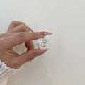 925 Sterling Silver Fine Jewelry Cubic Zircon Hollow Flower Rings for Party Gifts