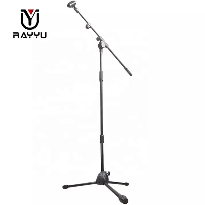 Professional Stage Live Heavy Adjustable Foldable Metal Tripod Stand for Microphone PA System Portable Amplifier Use Black
