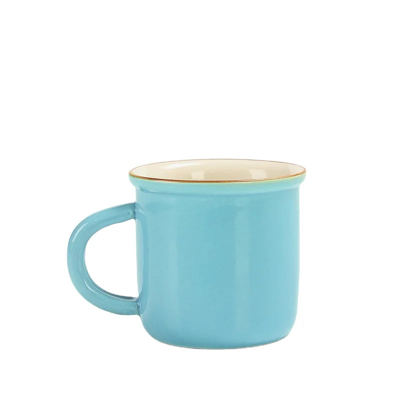 Ceramic Mini 3 oz Customized logo Blue Enamel Mug