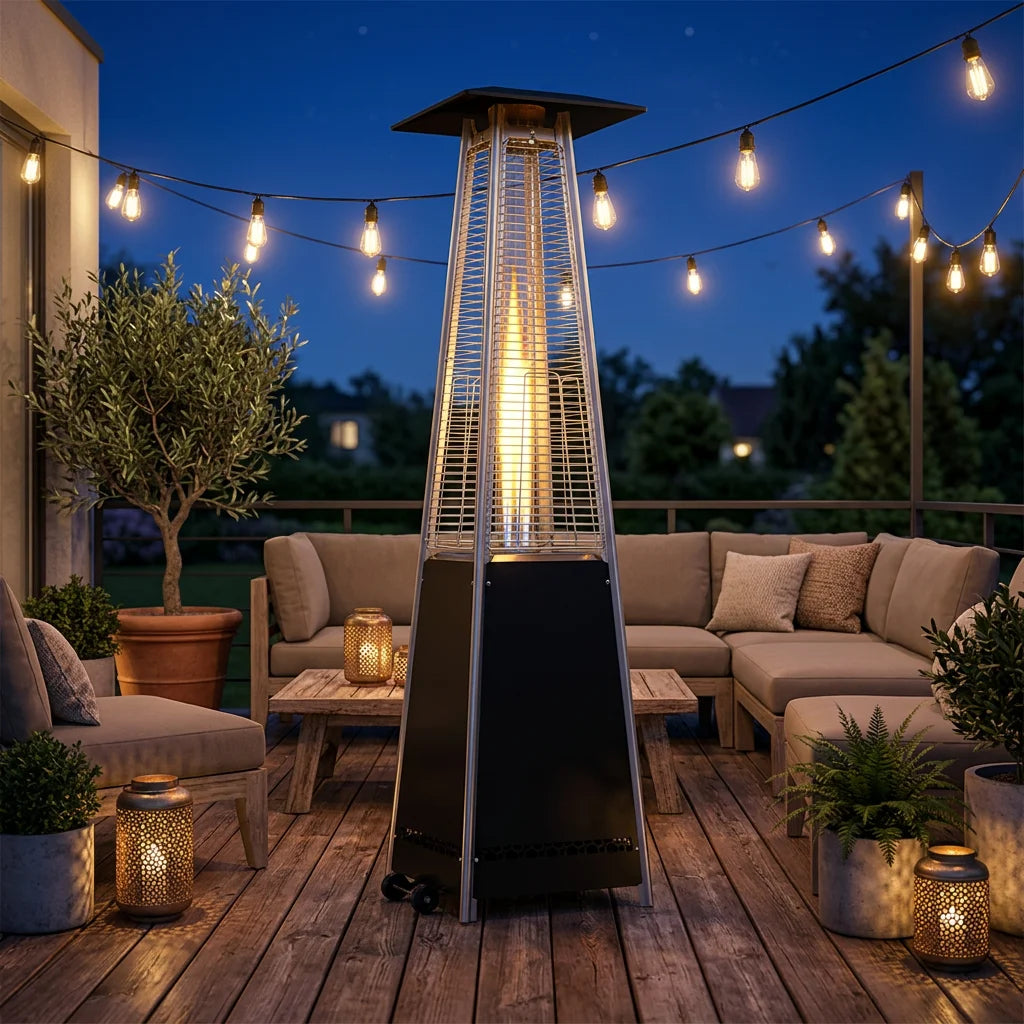 Automatic Feeding 12kw High Quality Smokeless Outdoor Pellet Stove Patio Rocket Pellet Heater With Wheels