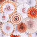 Muslim Islamic Eid and Ramadan Party Decoration Rose Gold Color DIY Ramadan Mubarak Paper Fan with Moon Letter Decorations