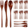 Modern Design All-Natural Wooden Dinner Utensil Set Kitchen Flatware Tableware Cutlery Including Spoon Fork Knife Paper Material