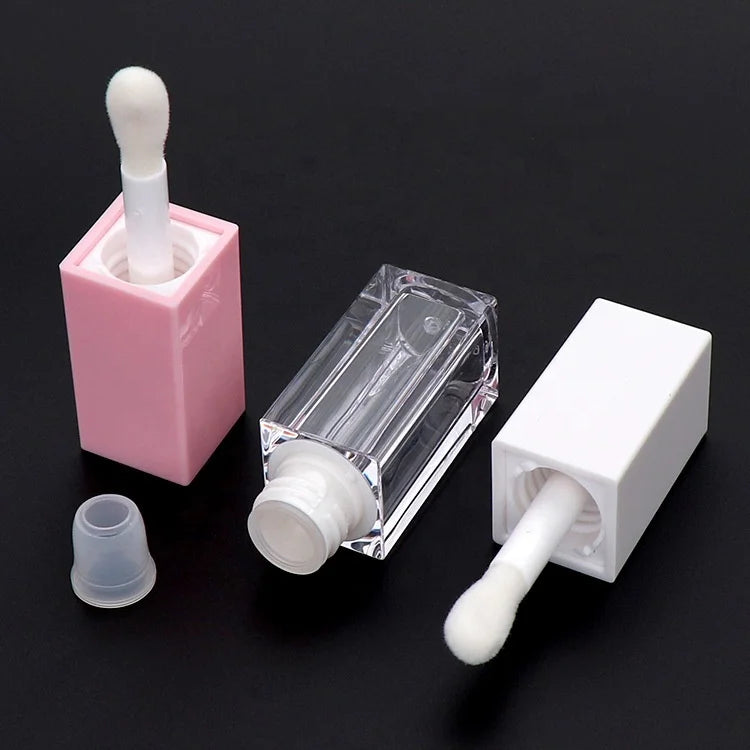 Liquid Lipstick Packaging Tube Lip Gloss Tube with Brush Wholesale Cosmetics Screen Printing Plastic OEM Diamond Lipstick 5ml