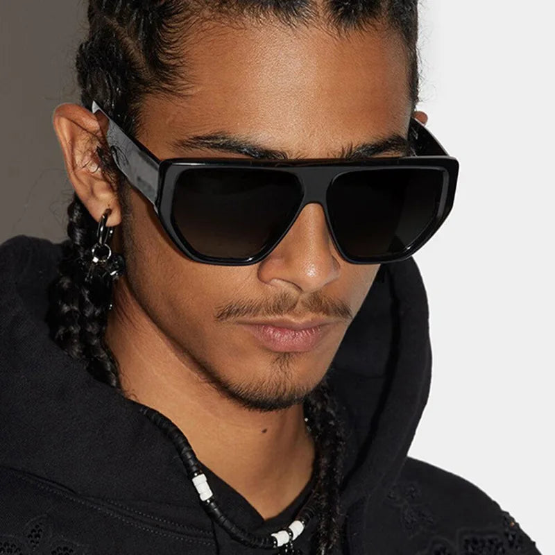 DL GLASSES 2024 Trendy Men Eyeglasses Oversized Square Frames Flat Top Outdoors Lunettes UV Protection Fashion Sunglasses Custom