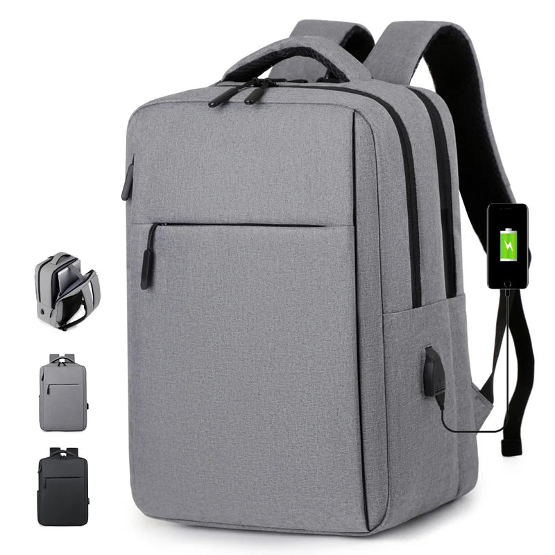 Custom Logo Fashion Simple Travel Laptop Bag for Daily Wholesale Rucksack Waterproof School Laptop Computer Backpack with USB