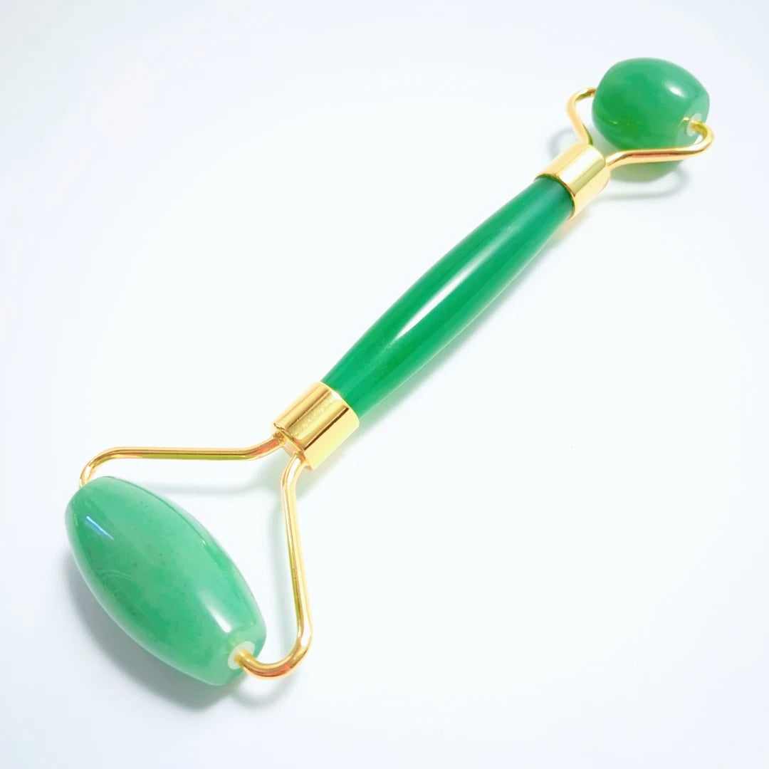 DIY Home use Roselyn Boutique Anti Aging Real Green aventurine Jade Roller Gua Sha Skin Care Roller Tool Set