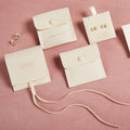 Hot Sale Jewelry Square Packaging Bag Custom Logo Button Jewellery Bag Suede Microfiber Jewelry Pouches with Pad Insert
