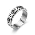 Trendy Rotatable Stainless Steel Ring Star Moon Heart Stress Relieving Rings Anxiety Fidget Spinner Ring for Women Mens Jewelry