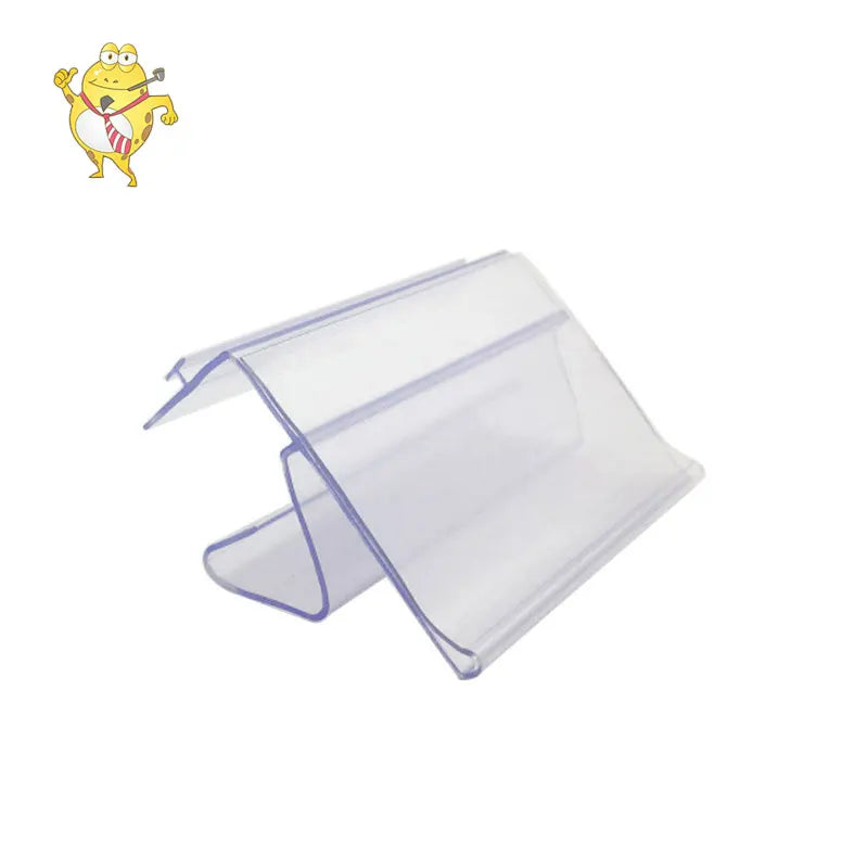 Custom Clear PVC Angled Shelf Talker for Supermarket Retail Promotional Sign Display Tilted Holder