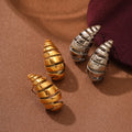 Fashion Unique Tea Drop Earrings Croissant Shape Exaggerated Personalized Stainless Steel Waterdrop Stud Earrings Waterproof