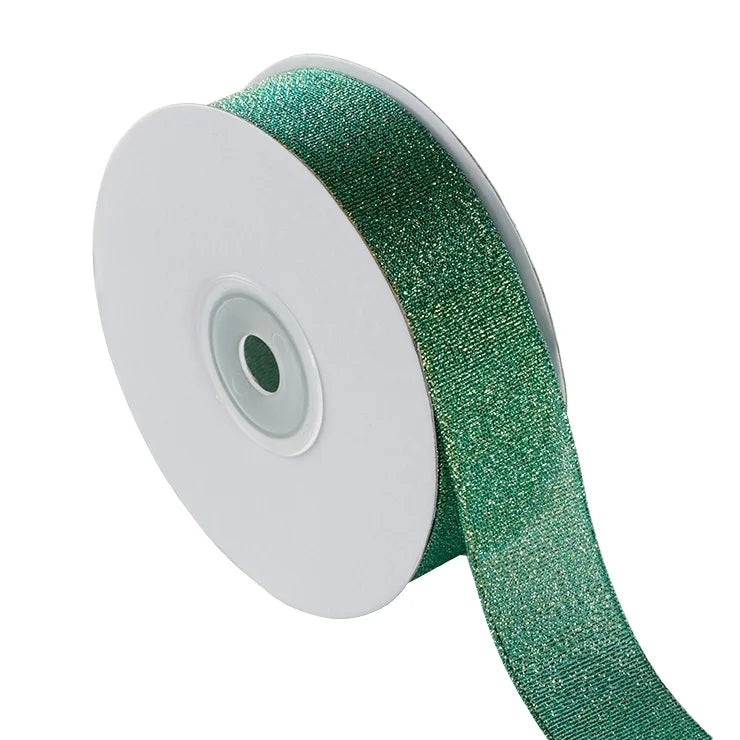Hot Selling 25mm 38mm Silver Gold Taffeta Ribbon Quality Nylon Metallic for Christmas Gift Decorations Factory Wholesale