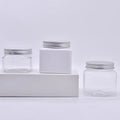 New Model 150/250ml PET Plastic Square Wide-Mouth Spray Bottle Aluminum Bottle Cap for Face Cream Facial Cleanser Custom Color