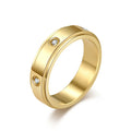 Customizable Fidget Spin Spinning Unisex Stainless Steel Zircon Anti Anxiety Worry Rotating Spinner Ring