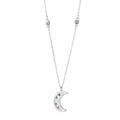 New 925 Sterling Silver Colorful Moon Pendant Women's Necklace Jewelry Popular Design Colored Gemstone Wholesale Custom