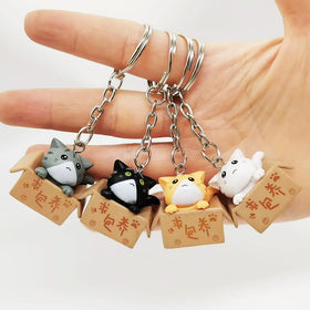 GT Cute Little Box Cat Key Chain for Women Men Keychain Bag Pendants Cat Keychains