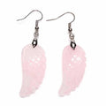 HZ Rose Quartz Earrings Natural Colorful Wrapped Stone Handcrafted Gemstones Jewelry for Women