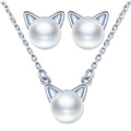 cat Stud Earrings Necklaces Fashion Jewellery Sets for Women Girls