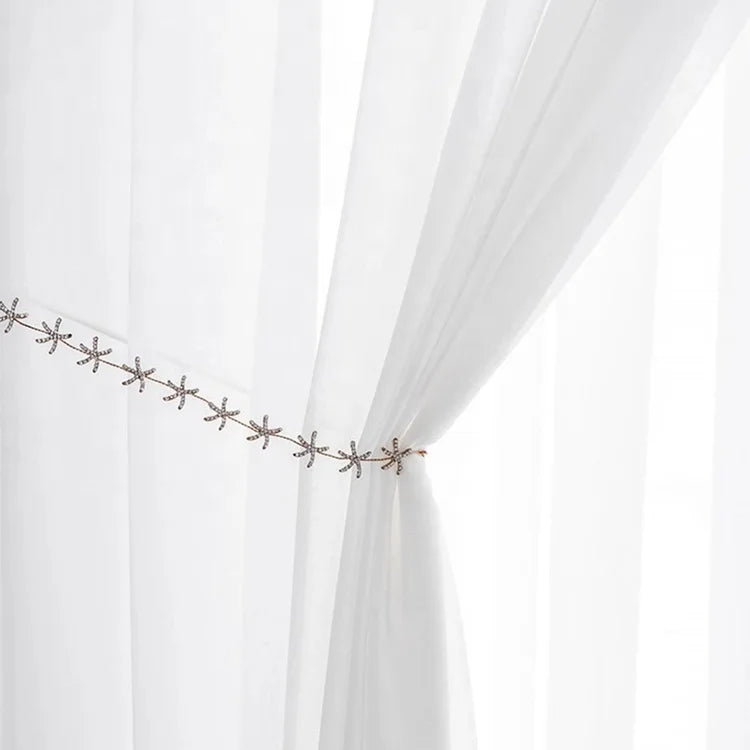 Factory Supply Sheer Super Soft Fabric Light Cream Color Window Curtain Tulles