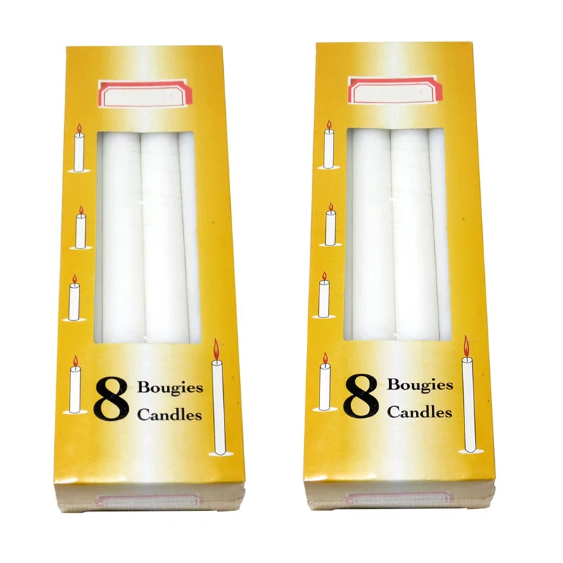 Cameroon Market Customizable Labels White Stick Candle Smokeless Religious Eco-Friendly Long Christmas Easter Home Decoration