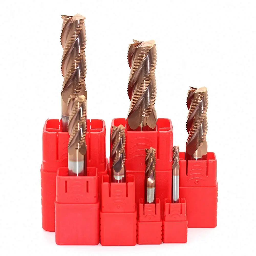 HRC55 4 Flute Solid Carbide Roughing End Mill Rough Milling Cutter 4-10mm CNC Cutting Tool for Steel Heavy Duty Rough Machining