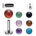 ASTM F136 G23 Titanium Ear Lip Studs with Natural Stone Top Labret Tongue Nose Stud Earrings Body Piercing Jewelry
