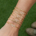 Gold Plated Rings Hoop Earrings Necklaces Bracelets Bohemian Style AAA Cubic Zirconia Snake Element Design Jewelry Set