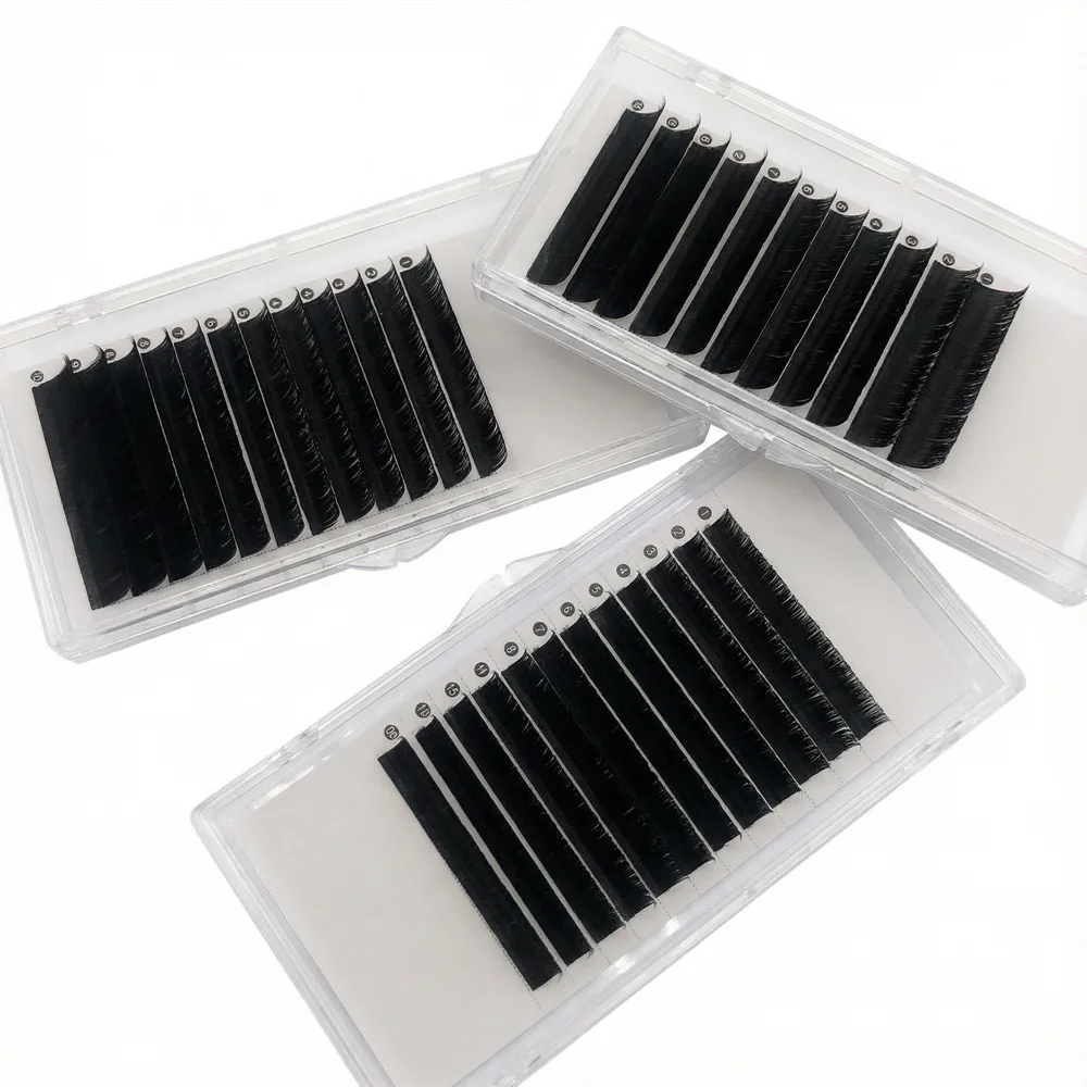 Premium Matte Black 0.07 Cashmere Individual Lash Extensions Private Label PBT Korean Silk Classic Eyelash Extensions
