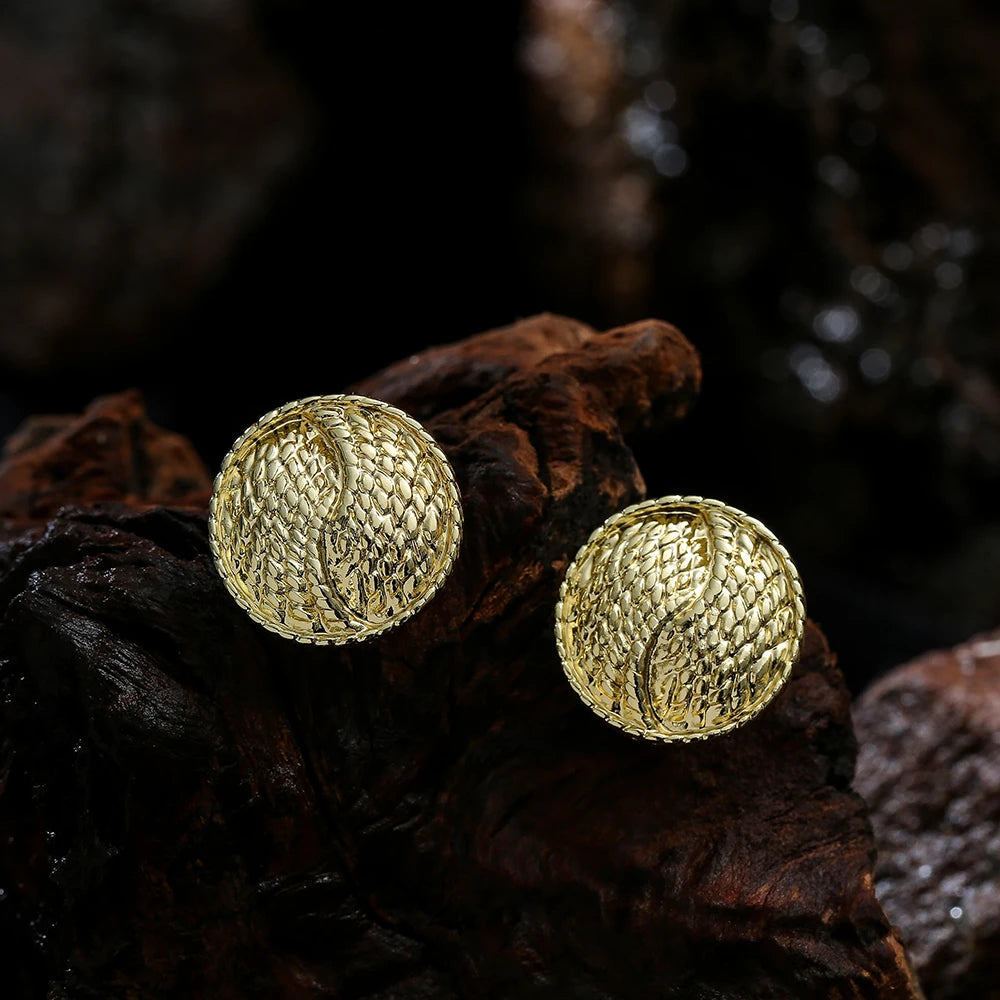 TongLing European Retro Non-piercing Earring Vintage Textured Minimalist Clip-on Earring for Daily Wearing MegaBDM