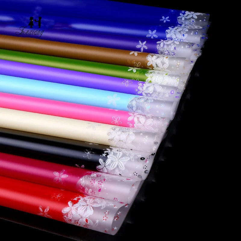 Zexwrap Fresh New Design Cure Korea Opp Waterproof Flower Wrapping Paper with Lace Butterfly
